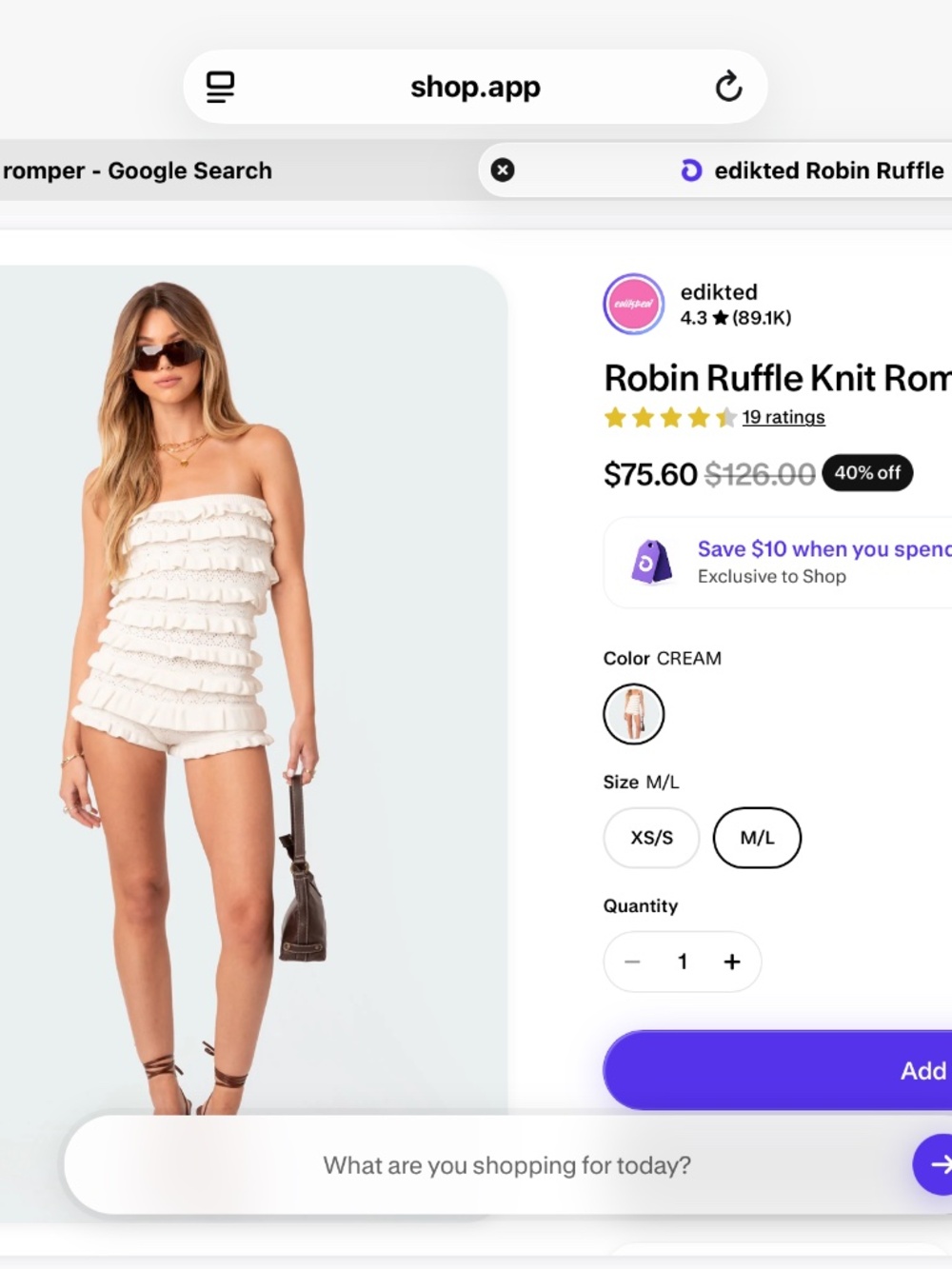 Robin edikted romper never worn
